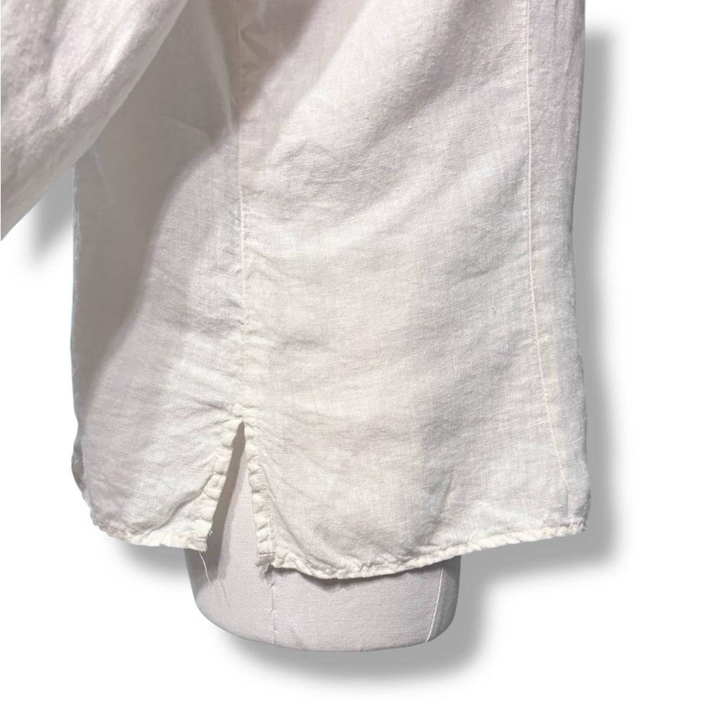 CP SHADES Ivory Linen Button Front Shirt VINTAGE - Picture 5 of 10